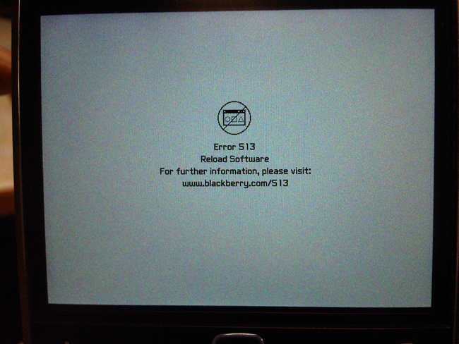 Blackberry Reload Software:513 Sorunu Çözümü