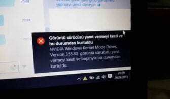 Görüntü sürücüsü yanıt vermeyi kesti hatası