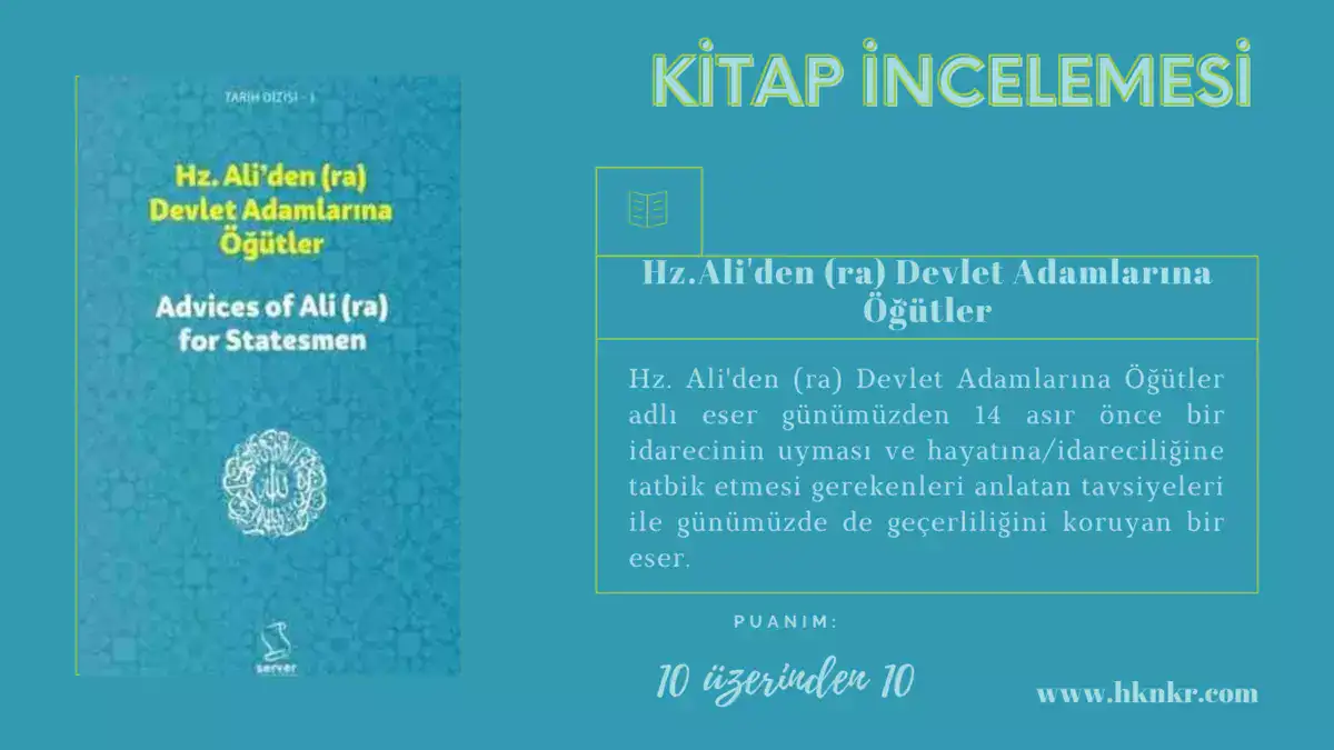 Hz. Ali'den (ra) Devlet Adamlarına Öğütler