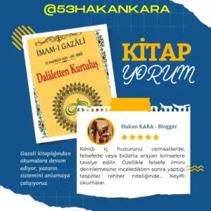 Dalâletten Kurtuluş adlı kitap kapağı ve küçük bir yorum.